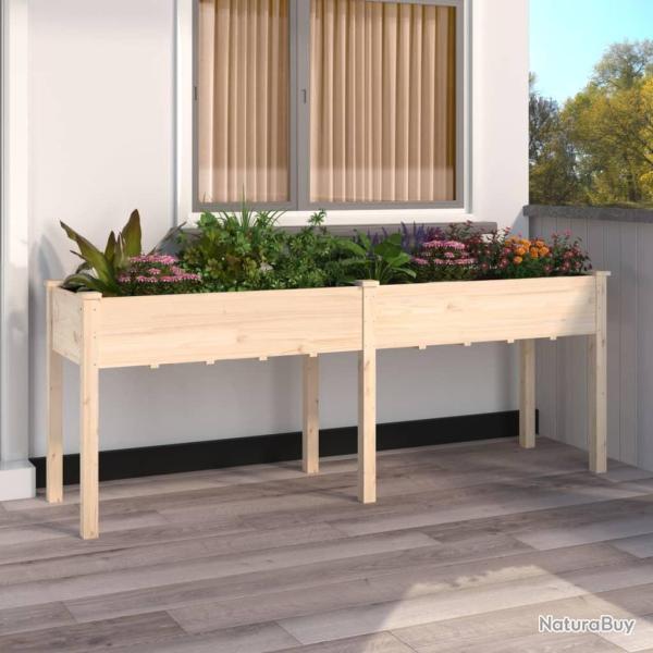 Jardinire avec doublure 203x53x76 cm bois massif de sapin alsavelo