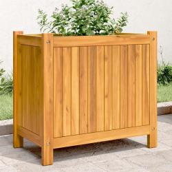 Jardini&egrave;re avec doublure 54x31x50 cm bois massif d'acacia