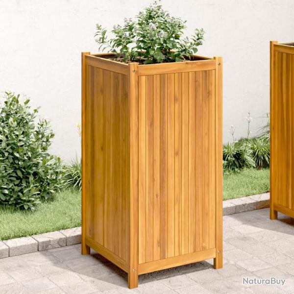 Jardini�re avec doublure 50x50x100 cm bois massif d'acacia alsavelo
