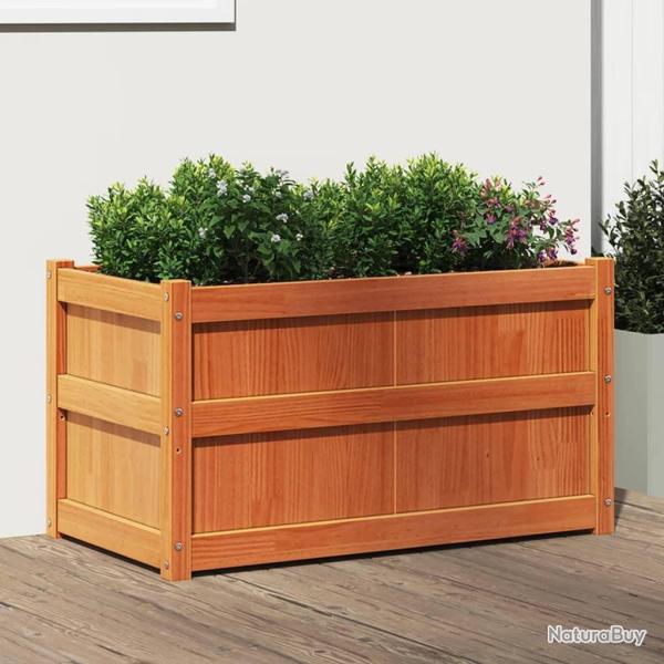 Jardini�re cire marron 90x50x50 cm bois de pin massif