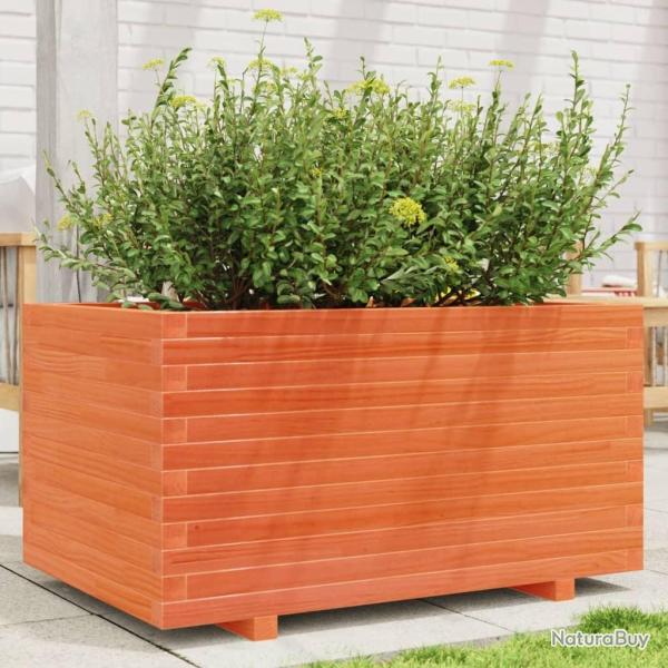 Jardinire cire marron 90x60x49,5 cm bois de pin massif alsavelo
