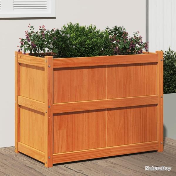 Jardini�re cire marron 90x50x70 cm bois de pin massif alsavelo