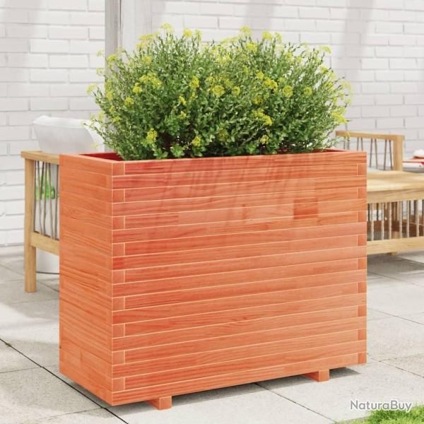 Jardini�re cire marron 90x40x72,5 cm bois de pin massif