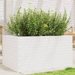 Jardini&egrave;re blanc 90x60x45,5 cm bois de pin massif