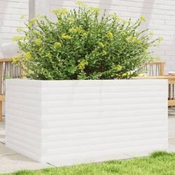 Jardini&egrave;re blanc 90x60x46 cm bois de pin massif