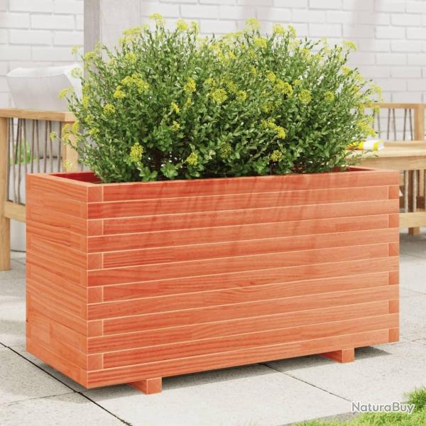 Jardini�re cire marron 90x40x49,5 cm bois de pin massif