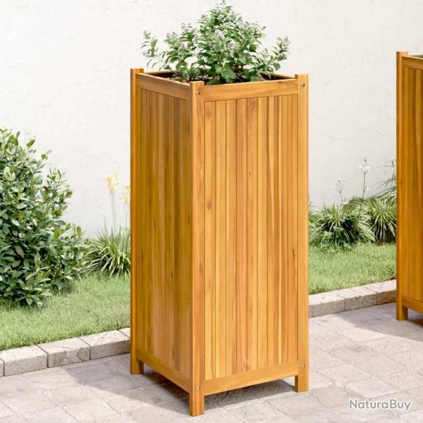 Jardini�re avec doublure 42x42x100 cm bois massif d'acacia alsavelo