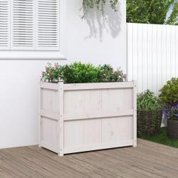 Jardini&egrave;re blanc 90x50x70 cm bois de pin massif