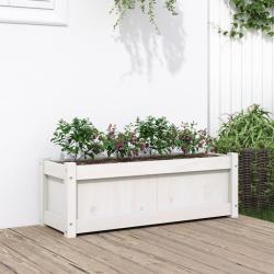 Jardini&egrave;re blanc 90x31x31 cm bois massif de pin alsavelo