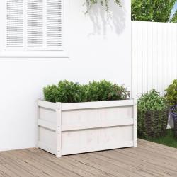 Jardini&egrave;re blanc 90x50x50 cm bois de pin massif