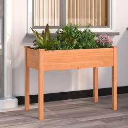 Jardini&egrave;re avec doublure marron 118x59x76 cm bois massif sapin