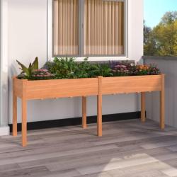 Jardini&egrave;re avec doublure marron 203x53x76 cm bois massif sapin