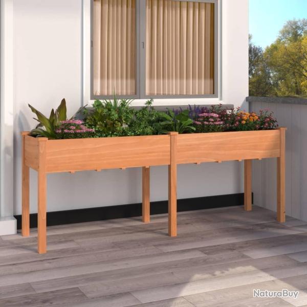 Jardini�re avec doublure marron 203x53x76 cm bois massif sapin