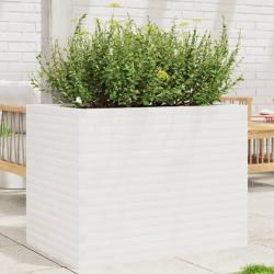 Jardini&egrave;re blanc 90x60x68,5 cm bois de pin massif