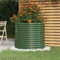 Jardini&egrave;re de jardin Acier enduit de poudre 80x80x68 cm Vert alsavelo