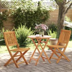 bistro pliable 3 pcs bois d'acacia solide alsavelo