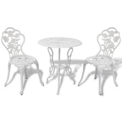 bistro 3 pcs Aluminium coul&eacute; Blanc