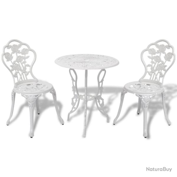 bistro 3 pcs Aluminium coul� Blanc