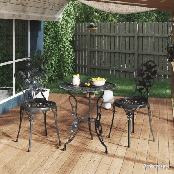 bistro 3 pcs Aluminium coul� Noir