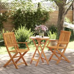 bistro pliable 3 pcs bois d'acacia solide alsavelo