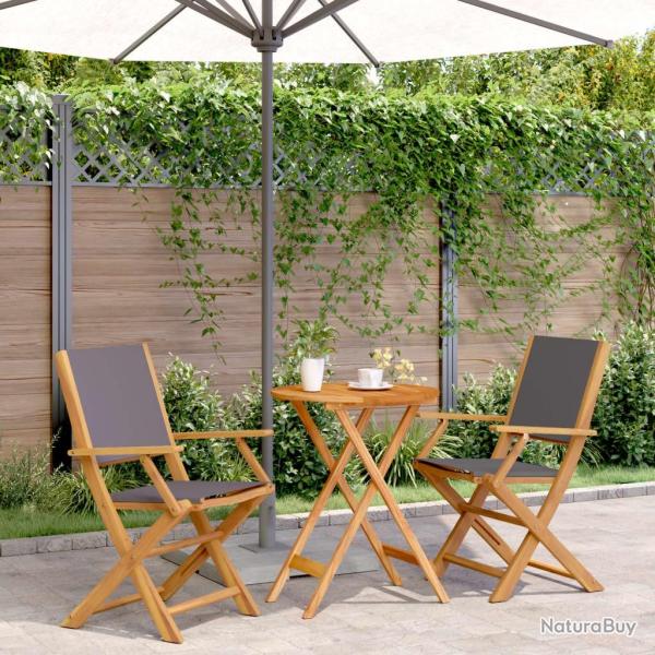 bistro 3 pcs anthracite tissu et bois massif alsavelo