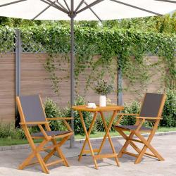bistro 3 pcs anthracite tissu et bois massif