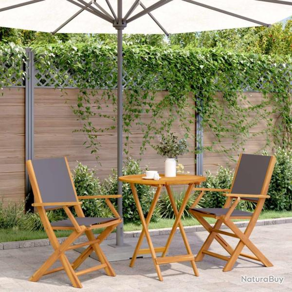 bistro 3 pcs anthracite tissu et bois massif alsavelo