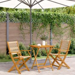 bistro 3 pcs beige polypropyl&egrave;ne et bois massif