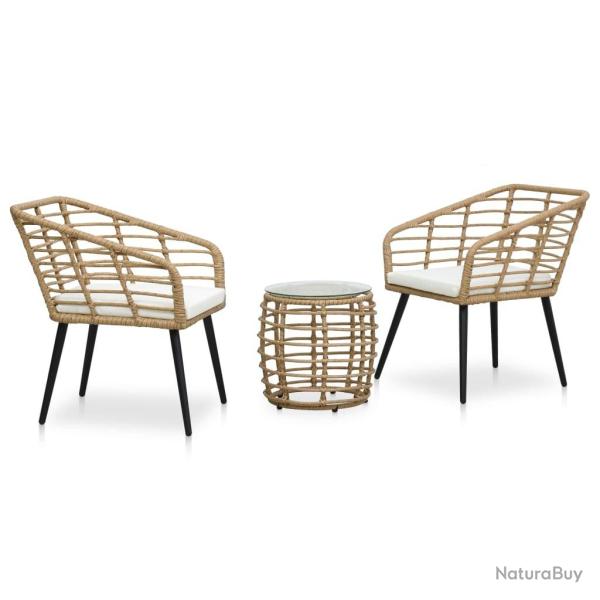 bistro 3 pcs R�sine tress�e Ch�ne