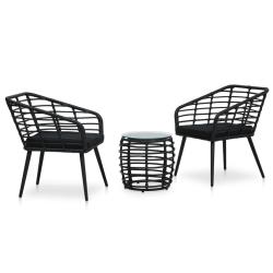 bistro 3 pcs R&eacute;sine tress&eacute;e Noir