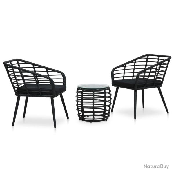 bistro 3 pcs R�sine tress�e Noir alsavelo