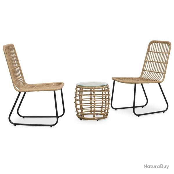 bistro 3 pcs R�sine tress�e Ch�ne