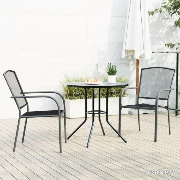 chaises de jardin empilables 3 pcs anthracite alsavelo
