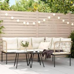 canap&eacute;s de jardin et coussins noir acier textil&egrave;ne