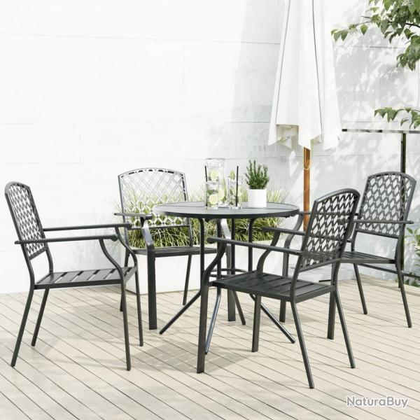 chaises de jardin empilables 5 pcs anthracite alsavelo