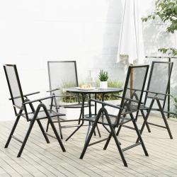 chaises de jardin inclinables 5 pcs anthracite alsavelo