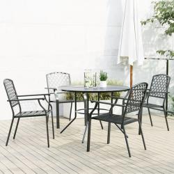 chaises de jardin empilables 5 pcs anthracite alsavelo