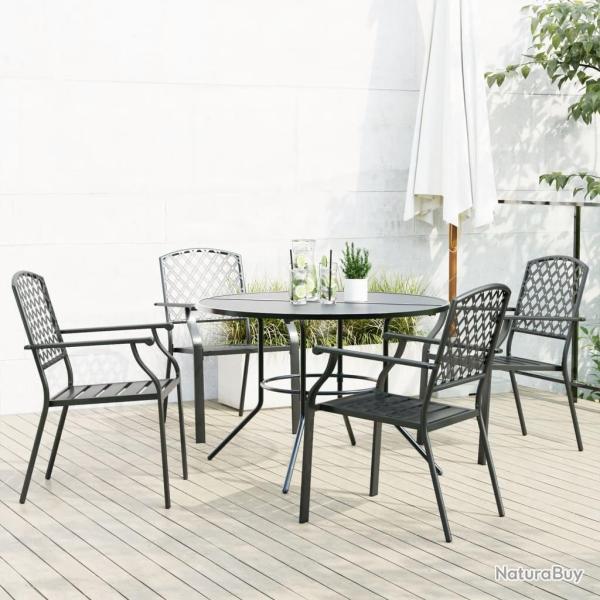 chaises de jardin empilables 5 pcs anthracite alsavelo