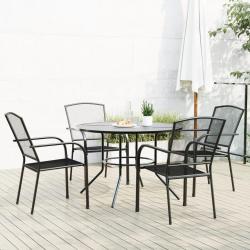 chaises de jardin empilables 5 pcs anthracite alsavelo