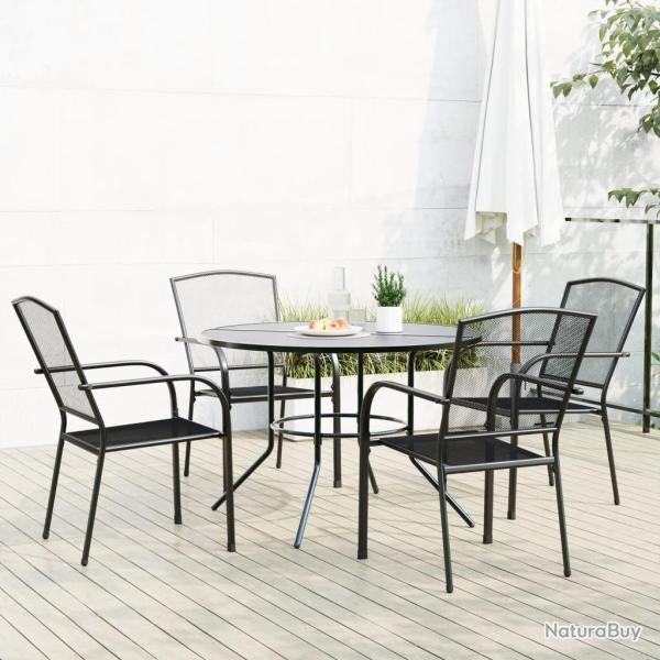 chaises de jardin empilables 5 pcs anthracite alsavelo