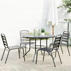 chaises de jardin empilables 5 pcs anthracite alsavelo