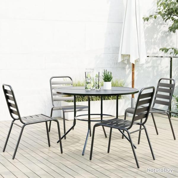 chaises de jardin empilables 5 pcs anthracite alsavelo
