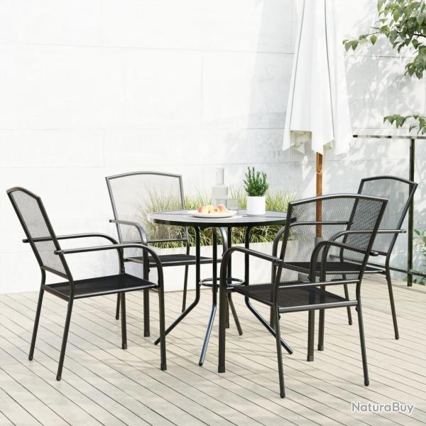 chaises de jardin empilables 5 pcs anthracite alsavelo