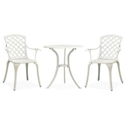 bistro 3 pcs Aluminium coul&eacute; Blanc