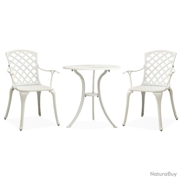bistro 3 pcs Aluminium coul� Blanc alsavelo