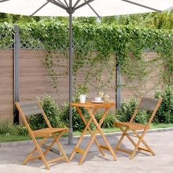 bistro 3 pcs gris polypropyl&egrave;ne et bois massif