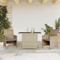 bistro 3 pcs coussins m&eacute;lange beige r&eacute;sine tress&eacute;e