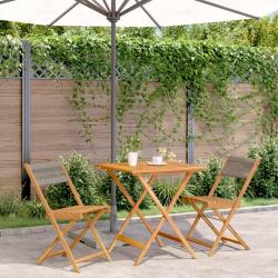 bistro 3 pcs gris polypropyl&egrave;ne et bois massif