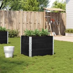 Jardini&egrave;re noir 80x60 cm bois massif de pin
