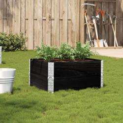 Jardini&egrave;re noir 80x60 cm bois massif de pin